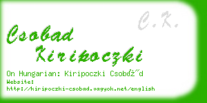 csobad kiripoczki business card